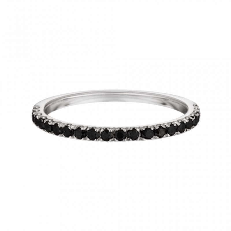 Moteriškas žiedas "Night", 0.01 ct juodi deimantai